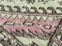 Vintage Hand-Knotted Distressed Turkish Rug