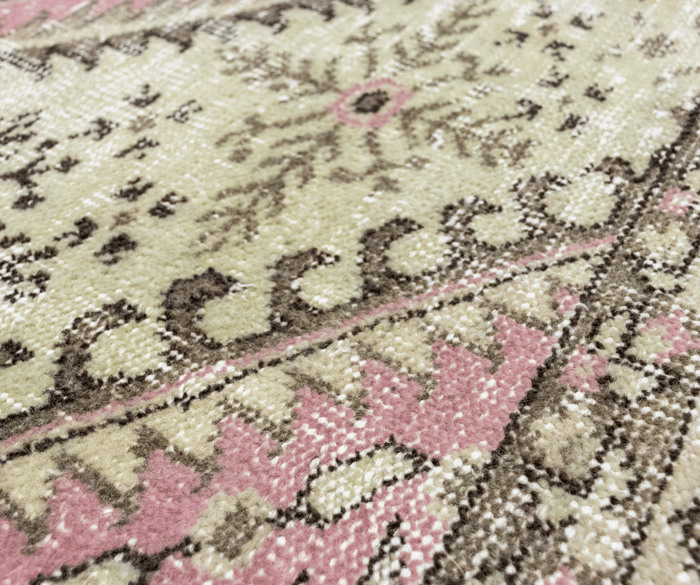 Vintage Hand-Knotted Distressed Turkish Rug