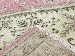 Vintage Hand-Knotted Distressed Turkish Rug