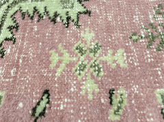 Vintage Hand-Knotted Distressed Turkish Rug