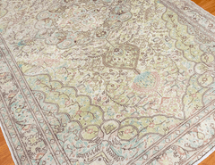 Vintage Hand-Knotted Distressed Turkish Rug