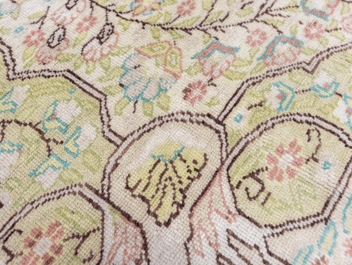 Vintage Hand-Knotted Distressed Turkish Rug