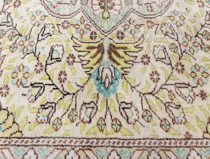Vintage Hand-Knotted Distressed Turkish Rug