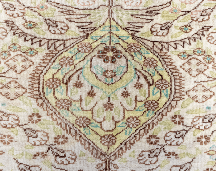 Vintage Hand-Knotted Distressed Turkish Rug