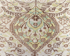 Vintage Hand-Knotted Distressed Turkish Rug