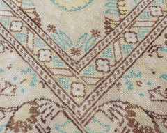 Vintage Hand-Knotted Distressed Turkish Rug