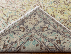 Vintage Hand-Knotted Distressed Turkish Rug