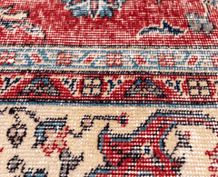Vintage Hand-Knotted Distressed Turkish Rug