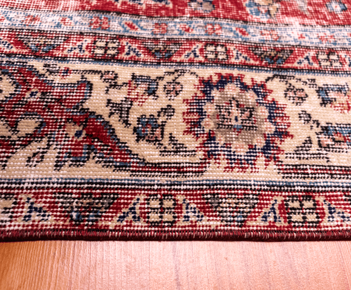 Vintage Hand-Knotted Distressed Turkish Rug