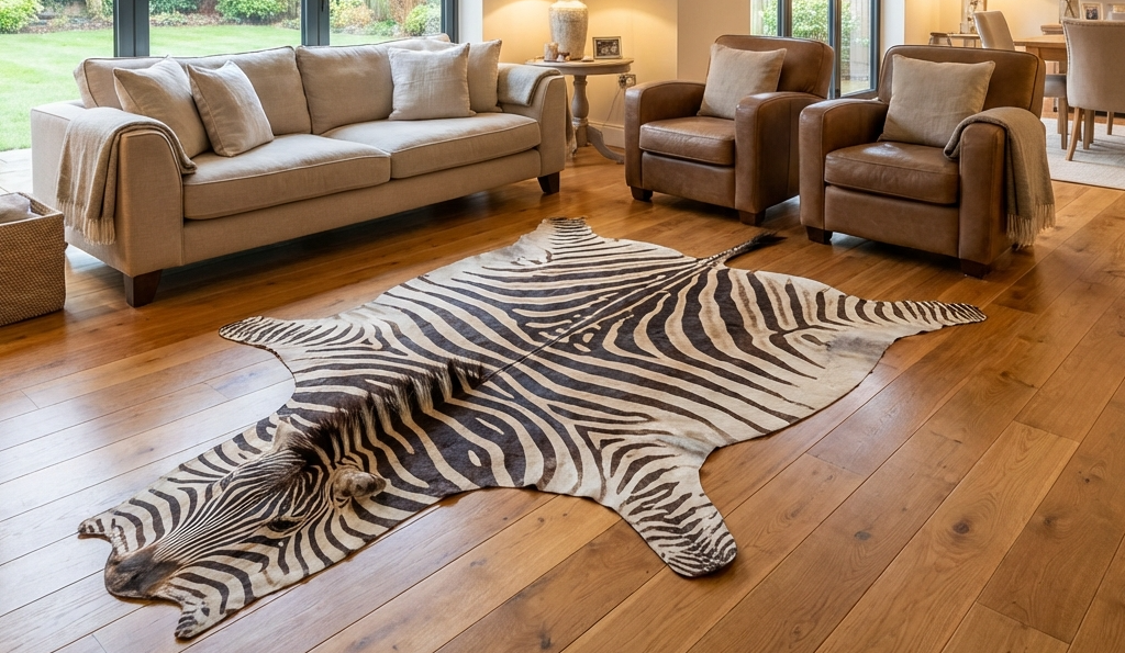Burchell’s Zebra Skin Rug authentic black and white hide Australia
