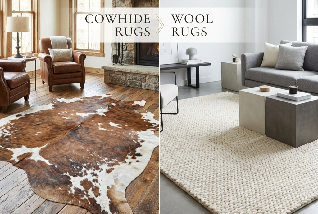 Cowhide Rugs vs Wool Rugs in Australia