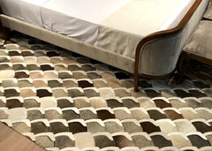 Tan Branco Cowhide Patchwork Rug