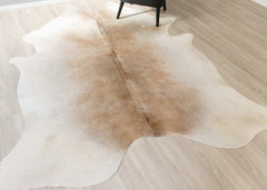 Beige And White Cowhide Rug (Size: 260 X 220 CM) CHR2354