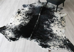 Salt Pepper Black & White Cowhide Rug (Size: 240 X 200 CM) CHR2412