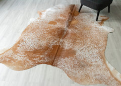 Salt Pepper Brown & White Cowhide Rug (Size: 230 X 200 CM) CHR2416