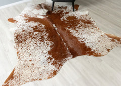 Salt Pepper Brown & White Cowhide Rug (Size: 230 X 200 CM) CHR2420