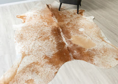 Salt Pepper Brown & White Cowhide Rug (Size: 260 X 220 CM) CHR2432