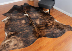 Exotic Dark Brindle Cowhide Rug