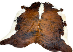 Dark White Spine Belly Brindle Cowhide Rug (Size: 220 X 200 CM) CHR1895
