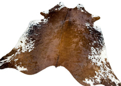 Salt Pepper Brown & White Cowhide Rug (Size: 240 X 210 CM) CHR1908