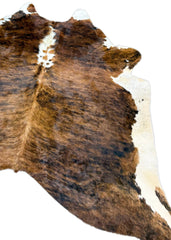 Dark White Spine Belly Brindle Cowhide Rug (Size: 240 X 210 CM) CHR1904