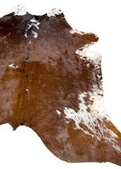 Salt Pepper Brown & White Cowhide Rug (Size: 240 X 210 CM) CHR1907