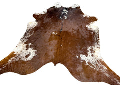 Salt Pepper Brown & White Cowhide Rug (Size: 240 X 210 CM) CHR1907