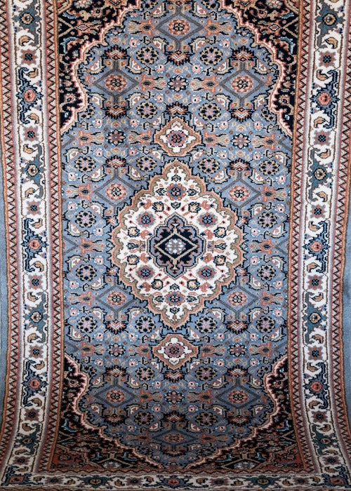 Oriental Agra Hand-Knotted Wool Small Hallway Runner Rug