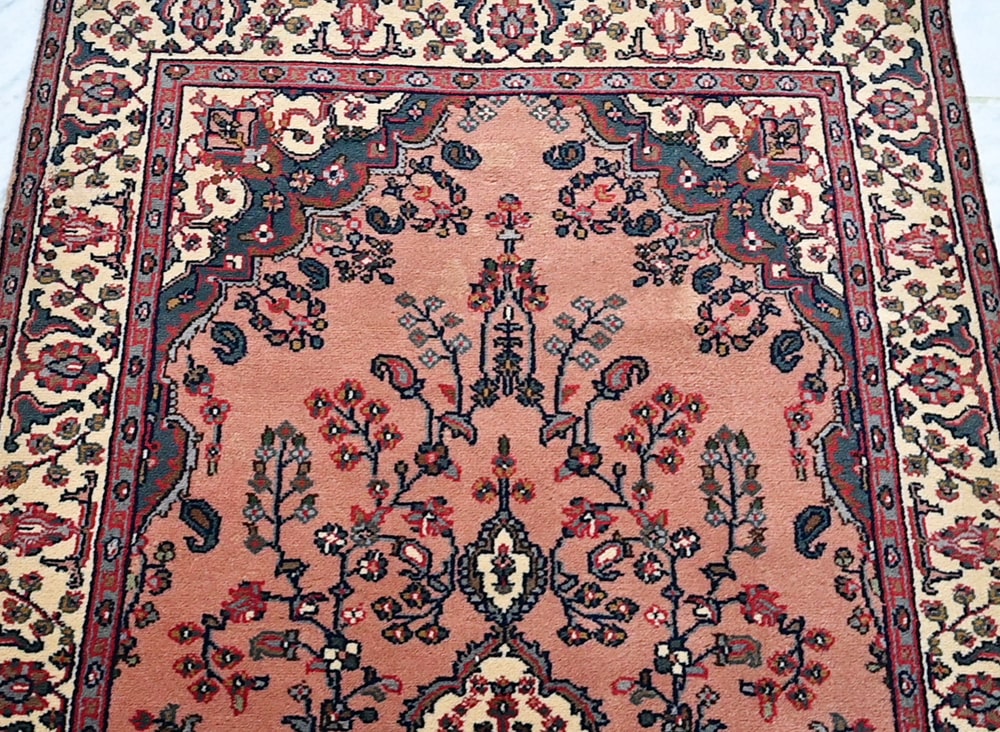 Oriental Agra Hand-Knotted Wool Small Hallway Runner Rug