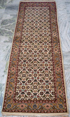 Oriental Agra Hand-Knotted Wool Hallway Runner Rug