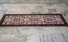 Oriental Agra Hand-Knotted Wool Hallway Runner Rug