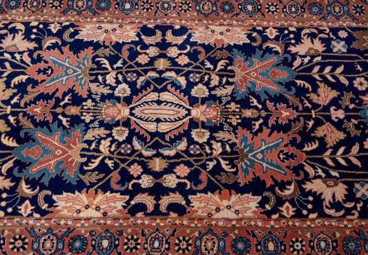 Oriental Agra Hand-Knotted Wool Hallway Runner Rug