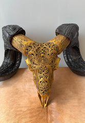 Authentic Hand Carved Ram Skull