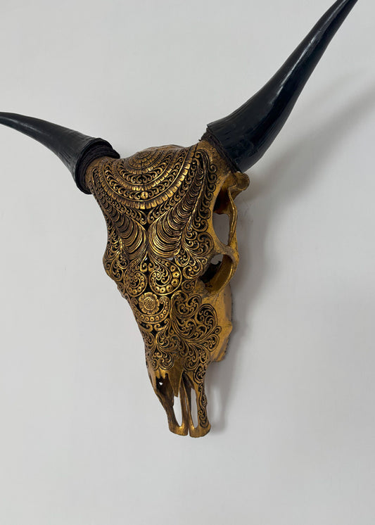 Authentic Cow Hand Carved Skull