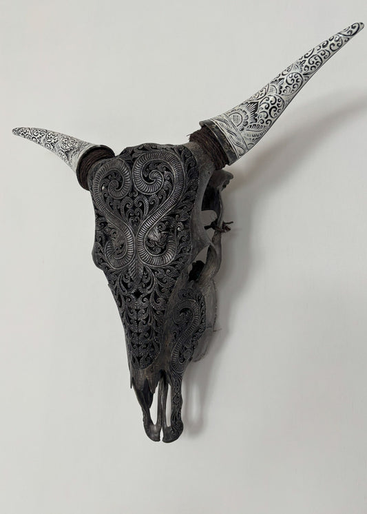 Authentic Cow Hand Carved Skull