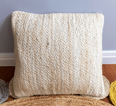 White Jute Cushion