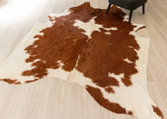 Brown And White Cowhide Rug (Size: 240 X 200 CM) CHR1928