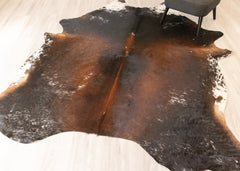 Salt Pepper Tri-Color Cowhide Rug (Size: 260 X 230 CM) CHR2209