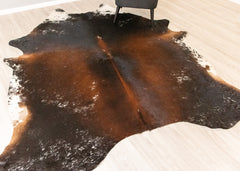 Salt Pepper Tri-Color Cowhide Rug (Size: 260 X 230 CM) CHR2209