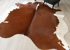 Hereford Brown And White Cowhide Rug (Size: 280 x 240 CM) CHR2535