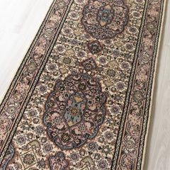 Oriental Agra Hand-Knotted Wool Hallway Indian Runner Rug – 84 x 340 CM