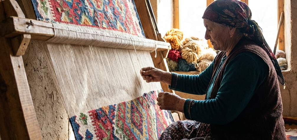 
Handwoven wool kilim rug Australia