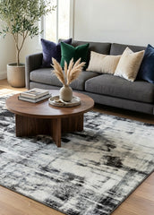 Abstract Style Grey Area Rug