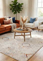 Multi-Colour Geometrical Style Area Rug