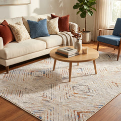 Multi-Colour Geometrical Style Area Rug