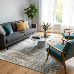 Abstract Multi-Colour Style Area Rug