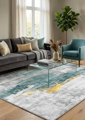 Abstract Multi-Colour Style Area Rug