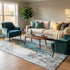 Abstract Multi-Colour Style Area Rug