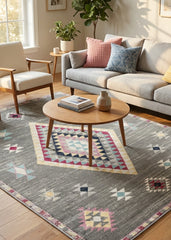 Multi-Colour Geometrical Area Rug
