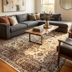 Vintage Hand-Knotted Distressed Turkish Rug